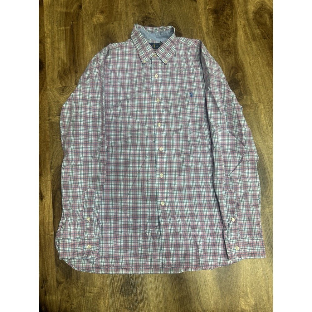 Ralph Lauren Shirt Mens L Multicolor Plaid Button Down Classic Fit Pony Logo